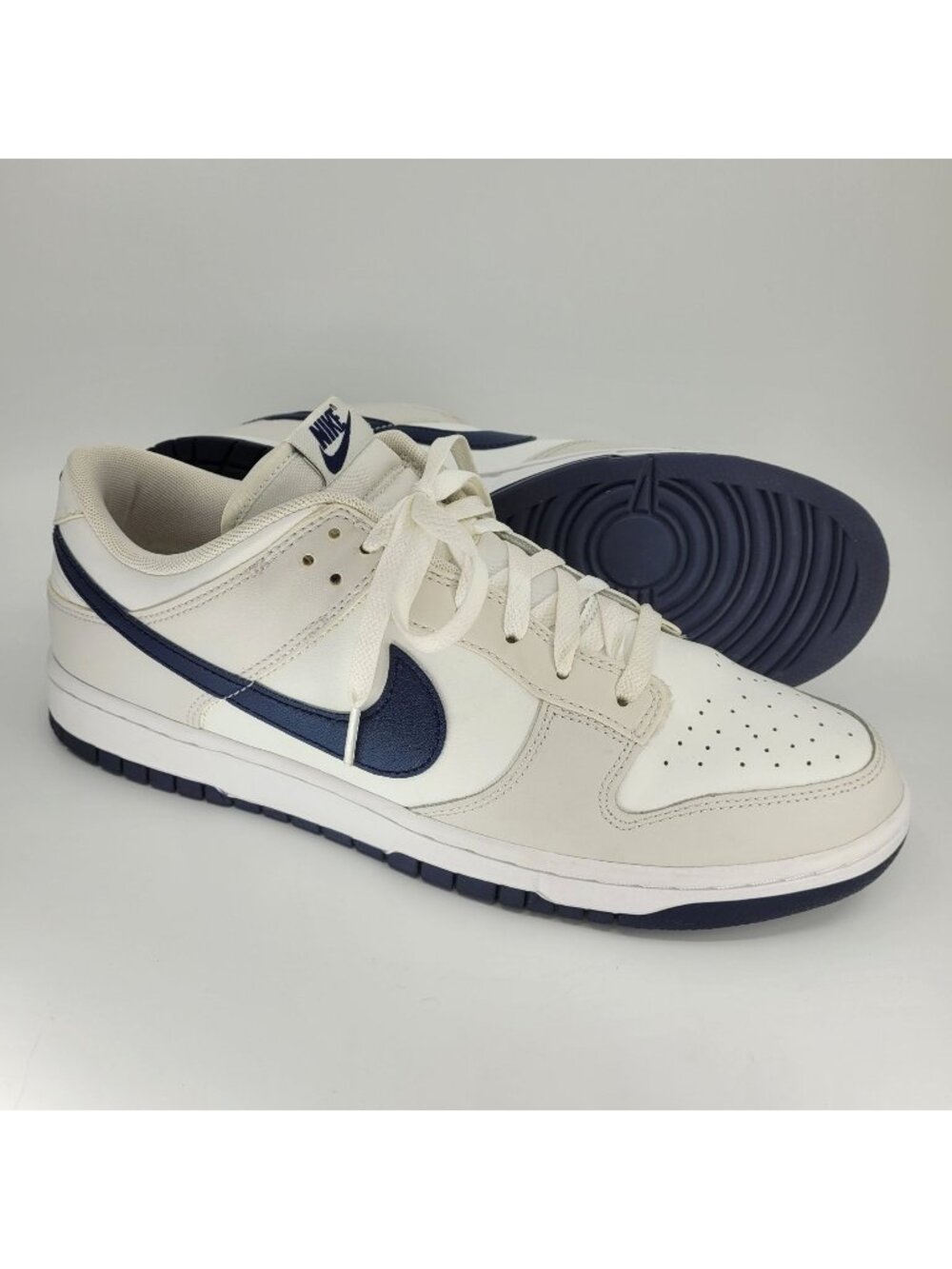 Nike Dunk Low White Midnight Navy Men's Size 11.5 Low Top Sneakers DV0831-111